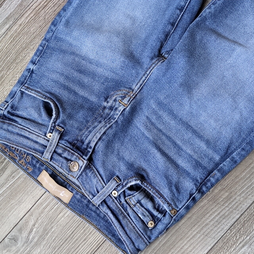 7 For All Mankind Luxe Vintage High Waisted Ankle Skinny Jeans Size 26 - Picture 2 of 6